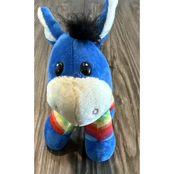 GITZY Plush Giraffe Stuffed Animal – Baby Toy Nursery Lovey – Rainbow Blue - Picture 2 of 6
